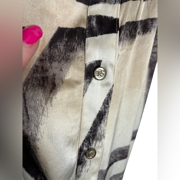 Roberta Scarpa Black Tan Button Front Tie Tank Size 10 - Picture 4 of 7